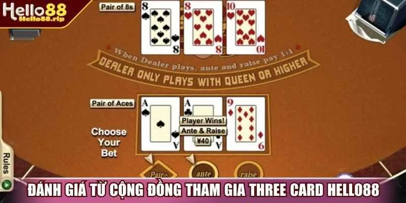 Đánh giá từ cộng đồng tham gia Three Card Hello88