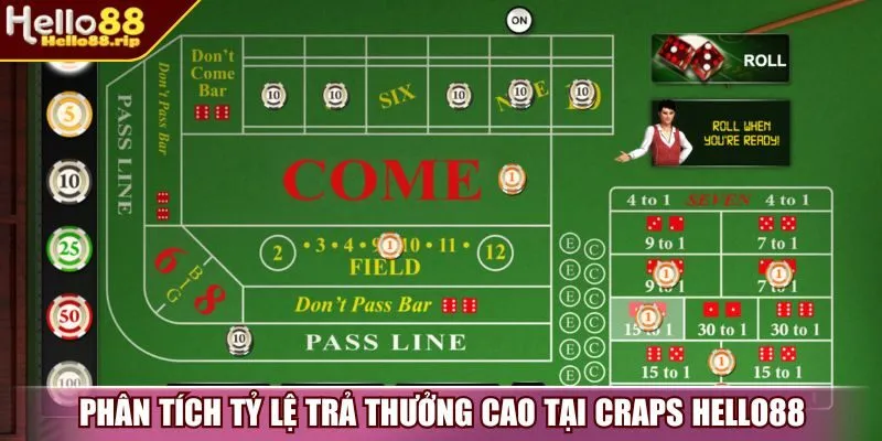 Phân tích tỷ lệ trả thưởng cao tại craps Hello88